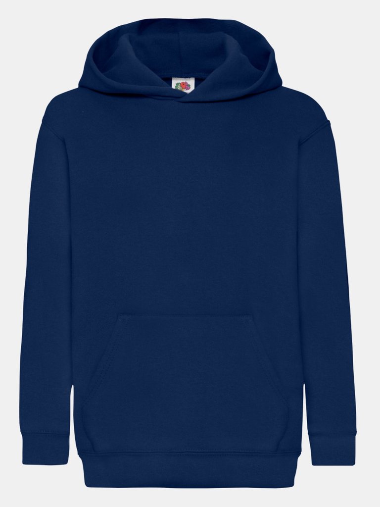 Fruit Of The Loom Childrens Unisex Hooded Sweatshirt / Hoodie (Navy) - Navy