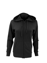 Fruit Of The Loom Ladies Fitted Hooded Sweatshirt (Black)