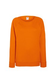 Fruit OF The Loom Ladies Fitted Lightweight Raglan Sweatshirt (240 GSM) - Orange