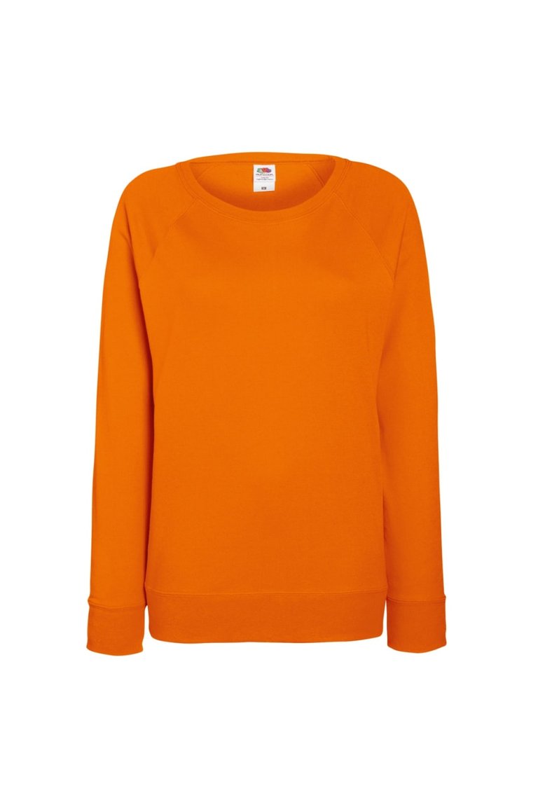 Fruit OF The Loom Ladies Fitted Lightweight Raglan Sweatshirt (240 GSM) - Orange