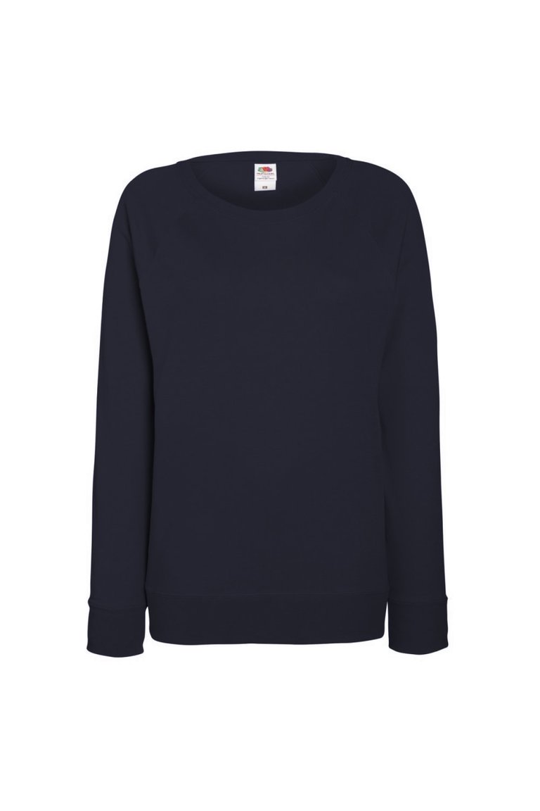 Fruit OF The Loom Ladies Fitted Lightweight Raglan Sweatshirt - Deep Navy