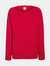 Fruit OF The Loom Ladies Fitted Lightweight Raglan Sweatshirt - Red
