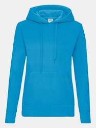 Fruit Of The Loom Ladies Lady Fit Hooded Sweatshirt / Hoodie (Azure Blue) - Azure Blue