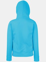 Fruit Of The Loom Ladies Lady Fit Hooded Sweatshirt / Hoodie (Azure Blue)