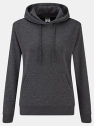 Fruit Of The Loom Ladies Lady Fit Hooded Sweatshirt / Hoodie (Dark Heather) - Dark Heather