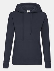 Fruit Of The Loom Ladies Lady Fit Hooded Sweatshirt / Hoodie (Deep Navy) - Deep Navy