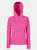 Fruit Of The Loom Ladies Lady Fit Hooded Sweatshirt / Hoodie (Fuchsia)