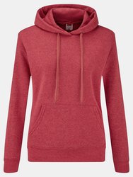 Fruit Of The Loom Ladies Lady Fit Hooded Sweatshirt / Hoodie (Heather Red) - Heather Red