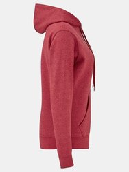 Fruit Of The Loom Ladies Lady Fit Hooded Sweatshirt / Hoodie (Heather Red)