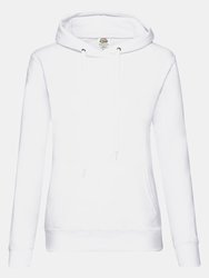 Fruit Of The Loom Ladies Lady Fit Hooded Sweatshirt / Hoodie (White) - White