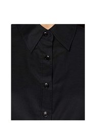 Fruit Of The Loom Ladies Lady-Fit Short Sleeve Oxford Shirt (Black)