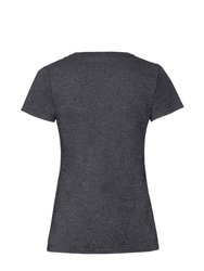 Fruit Of The Loom Ladies Lady-Fit Valueweight V-Neck Short Sleeve T-Shirt (Dark Heather)