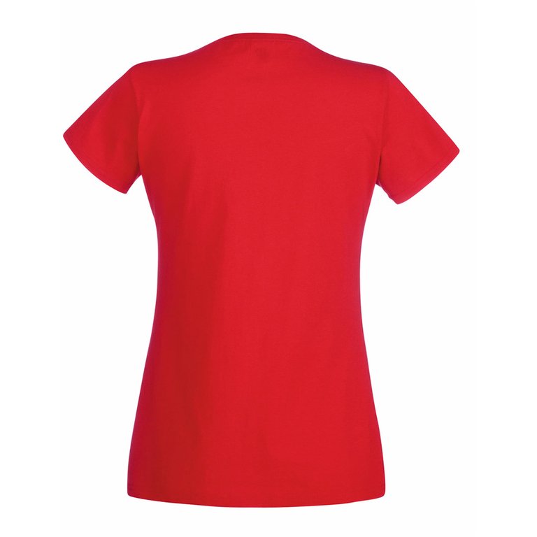 Fruit Of The Loom Ladies Lady-Fit Valueweight V-Neck Short Sleeve T-Shirt (Red)