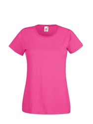 Fruit Of The Loom Ladies/Womens Lady-Fit Valueweight Short Sleeve T-Shirt (Fuchsia) - Fuchsia