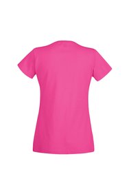 Fruit Of The Loom Ladies/Womens Lady-Fit Valueweight Short Sleeve T-Shirt (Fuchsia)