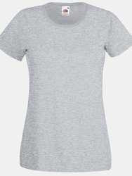 Fruit Of The Loom Ladies/Womens Lady-Fit Valueweight Short Sleeve T-Shirt (Heather Gray) - Heather Gray