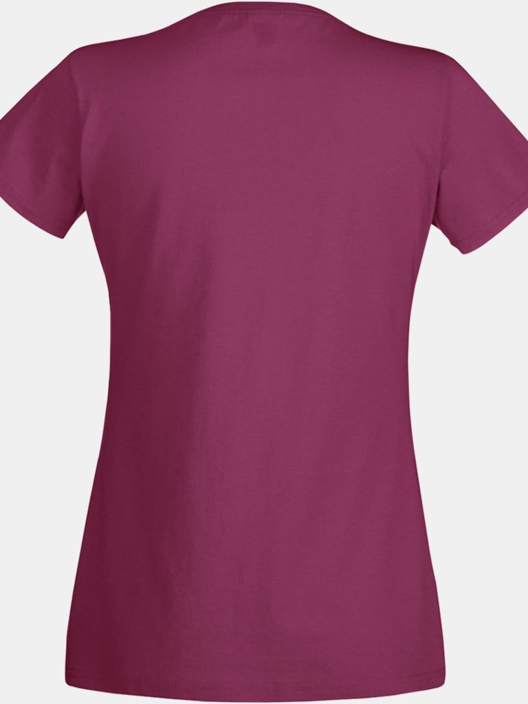 Fruit Of The Loom Ladies/Womens Lady-Fit Valueweight Short Sleeve T-Shirt (Pack (Burgundy)