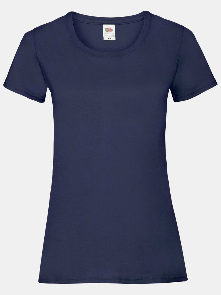 Fruit Of The Loom Ladies/Womens Lady-Fit Valueweight Short Sleeve T-Shirt (Pack (Deep Navy) - Deep Navy
