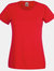 Fruit Of The Loom Ladies/Womens Lady-Fit Valueweight Short Sleeve T-Shirt (Pack (Red) - Red