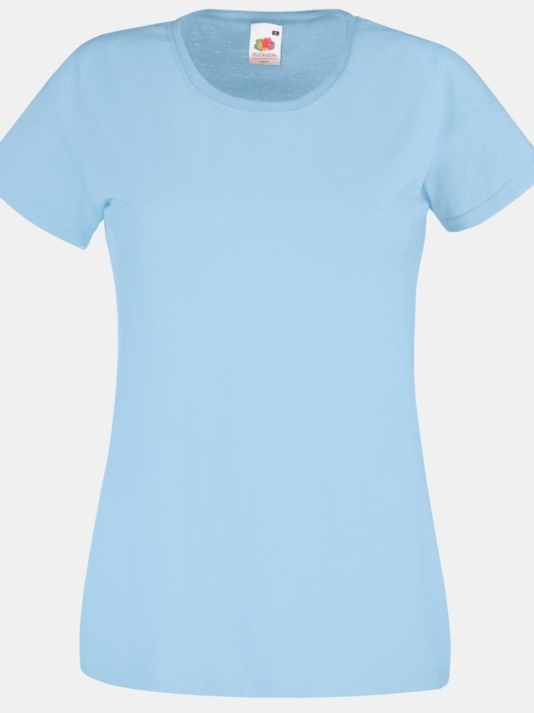 Fruit Of The Loom Ladies/Womens Lady-Fit Valueweight Short Sleeve T-Shirt (Pack (Sky Blue) - Sky Blue