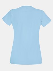 Fruit Of The Loom Ladies/Womens Lady-Fit Valueweight Short Sleeve T-Shirt (Pack (Sky Blue)