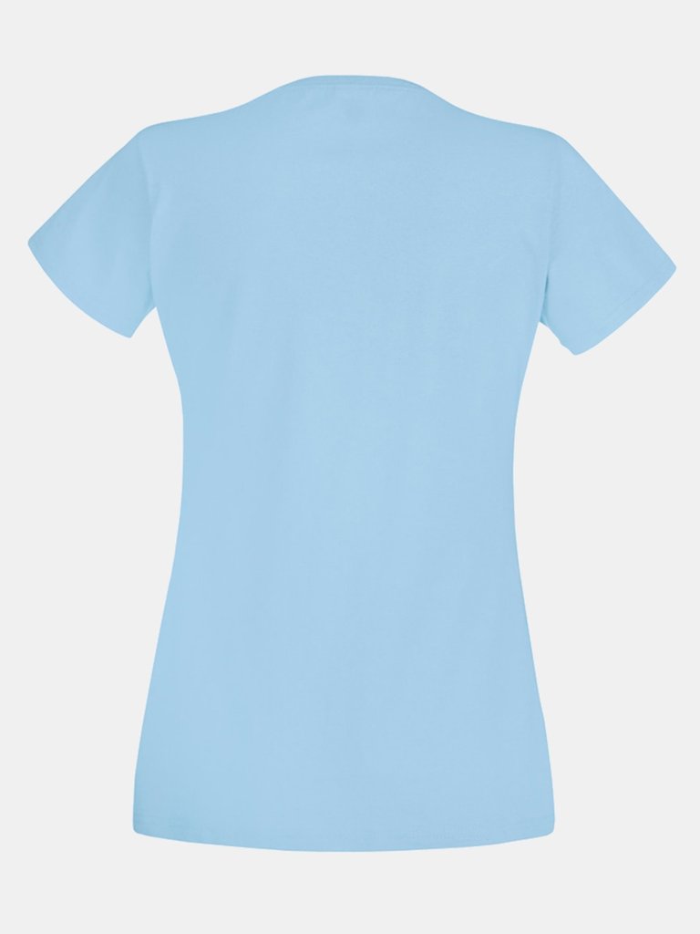 Fruit Of The Loom Ladies/Womens Lady-Fit Valueweight Short Sleeve T-Shirt (Pack (Sky Blue)