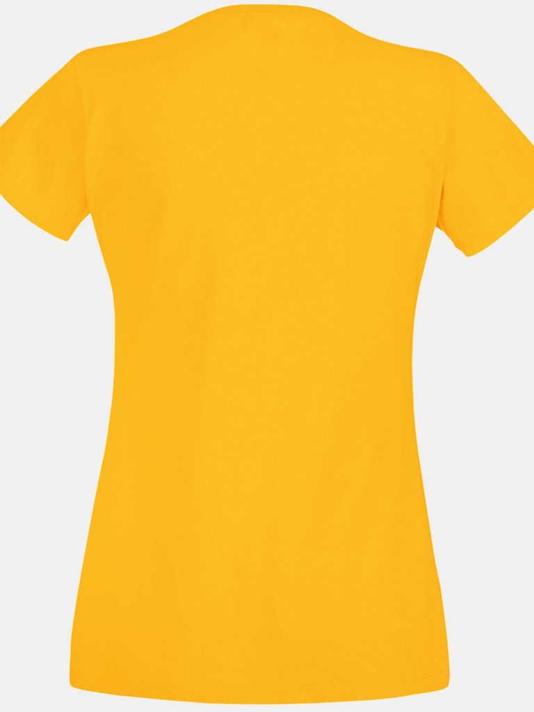 Fruit Of The Loom Ladies/Womens Lady-Fit Valueweight Short Sleeve T-Shirt (Pack (Sunflower)