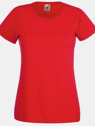 Fruit Of The Loom Ladies/Womens Lady-Fit Valueweight Short Sleeve T-Shirt (Red) - Red