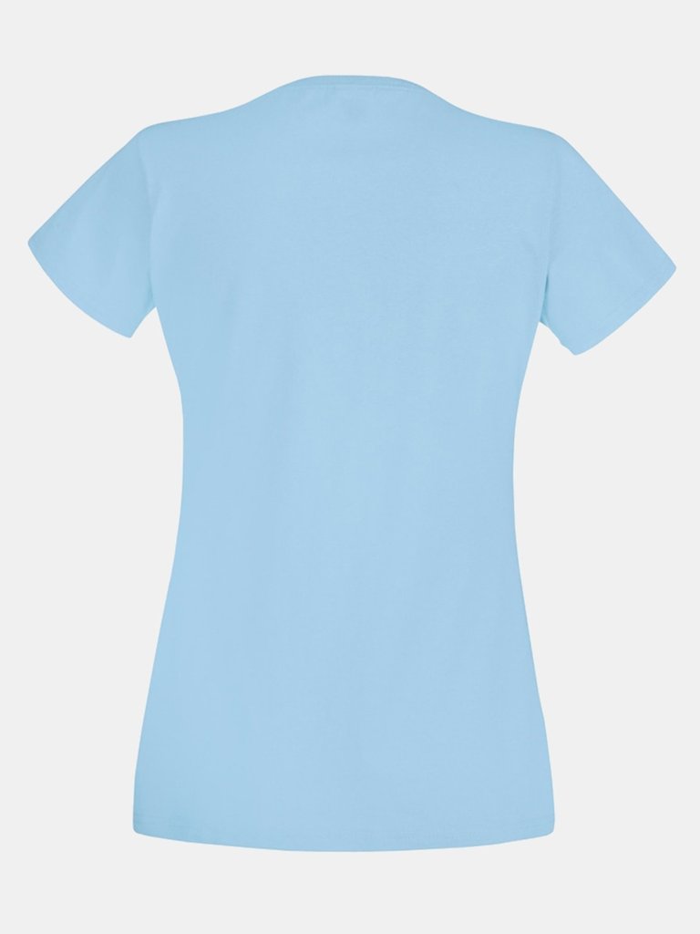 Fruit Of The Loom Ladies/Womens Lady-Fit Valueweight Short Sleeve T-Shirt (Sky Blue)