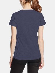 Fruit Of The Loom Ladies/Womens Lady-Fit Valueweight Short Sleeve T-Shirt (Vintage Heather Navy)