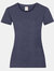 Fruit Of The Loom Ladies/Womens Lady-Fit Valueweight Short Sleeve T-Shirt (Vintage Heather Navy) - Vintage Heather Navy