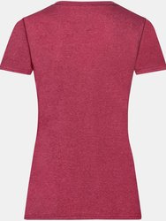 Fruit Of The Loom Ladies/Womens Lady-Fit Valueweight Short Sleeve T-Shirt (Vintage Heather Red)