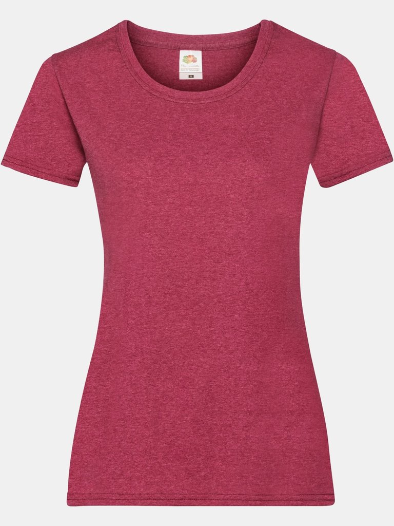 Fruit Of The Loom Ladies/Womens Lady-Fit Valueweight Short Sleeve T-Shirt (Vintage Heather Red) - Vintage Heather Red