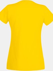 Fruit Of The Loom Ladies/Womens Lady-Fit Valueweight Short Sleeve T-Shirt (Yellow)