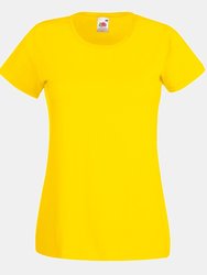 Fruit Of The Loom Ladies/Womens Lady-Fit Valueweight Short Sleeve T-Shirt (Yellow) - Yellow