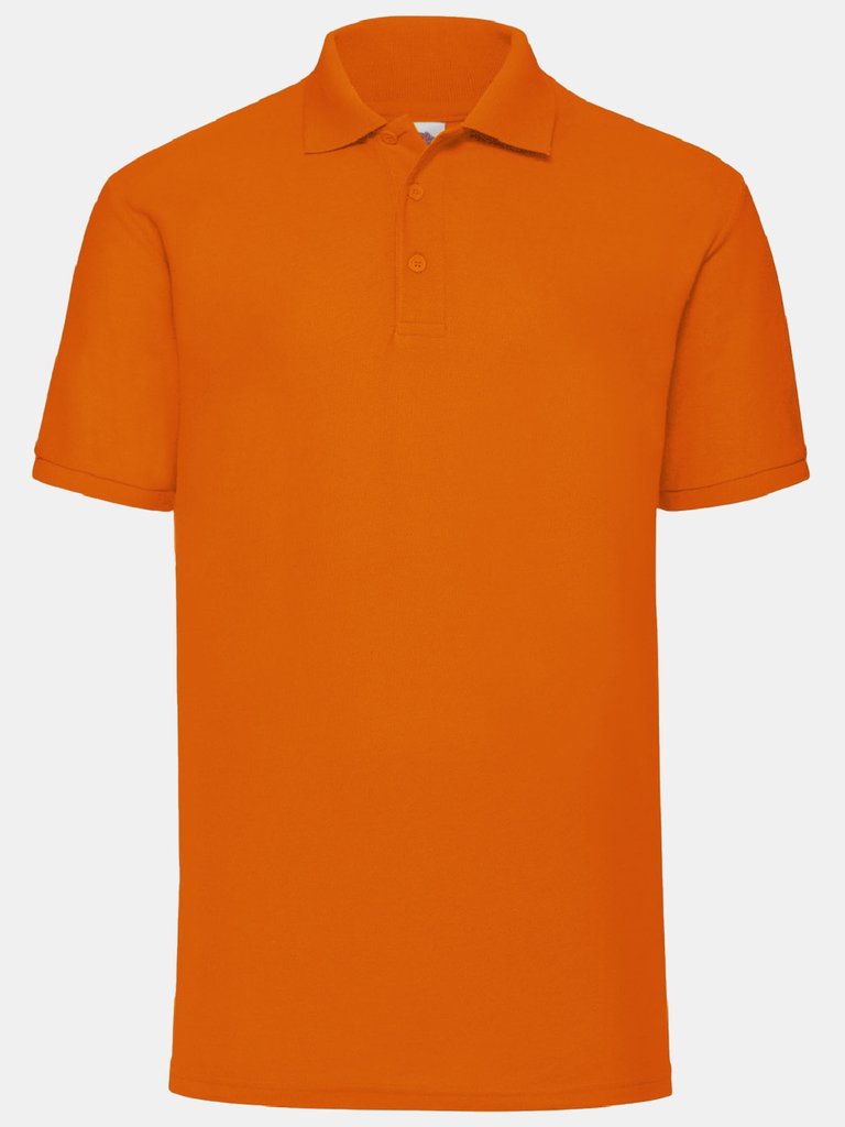 Fruit Of The Loom Mens 65/35 Pique Short Sleeve Polo Shirt (Orange) - Orange