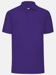 Fruit Of The Loom Mens 65/35 Pique Short Sleeve Polo Shirt (Purple) - Purple