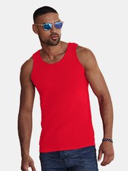 Fruit Of The Loom Mens Athletic Sleeveless Vest/Tank Top (Red)