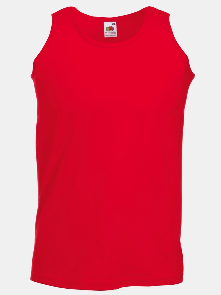 Fruit Of The Loom Mens Athletic Sleeveless Vest/Tank Top (Red) - Red