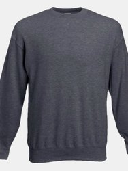 Fruit Of The Loom Mens Classic 80/20 Heather Set-in Sweatshirt (Dark Heather Gray) - Dark Heather Gray