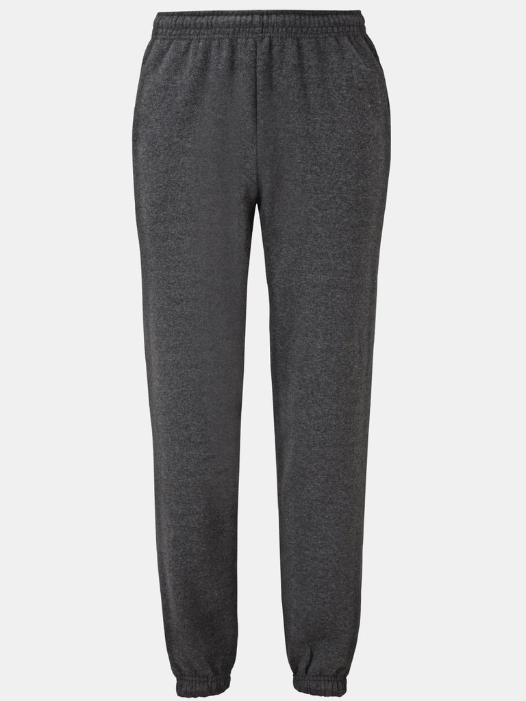 Fruit Of The Loom Mens Elasticated Cuff Jog Pants/Jogging Bottoms (Dark Heather) - Dark Heather