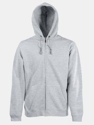 Fruit Of The Loom Mens Hooded Sweatshirt Jacket (Heather Gray) - Heather Gray