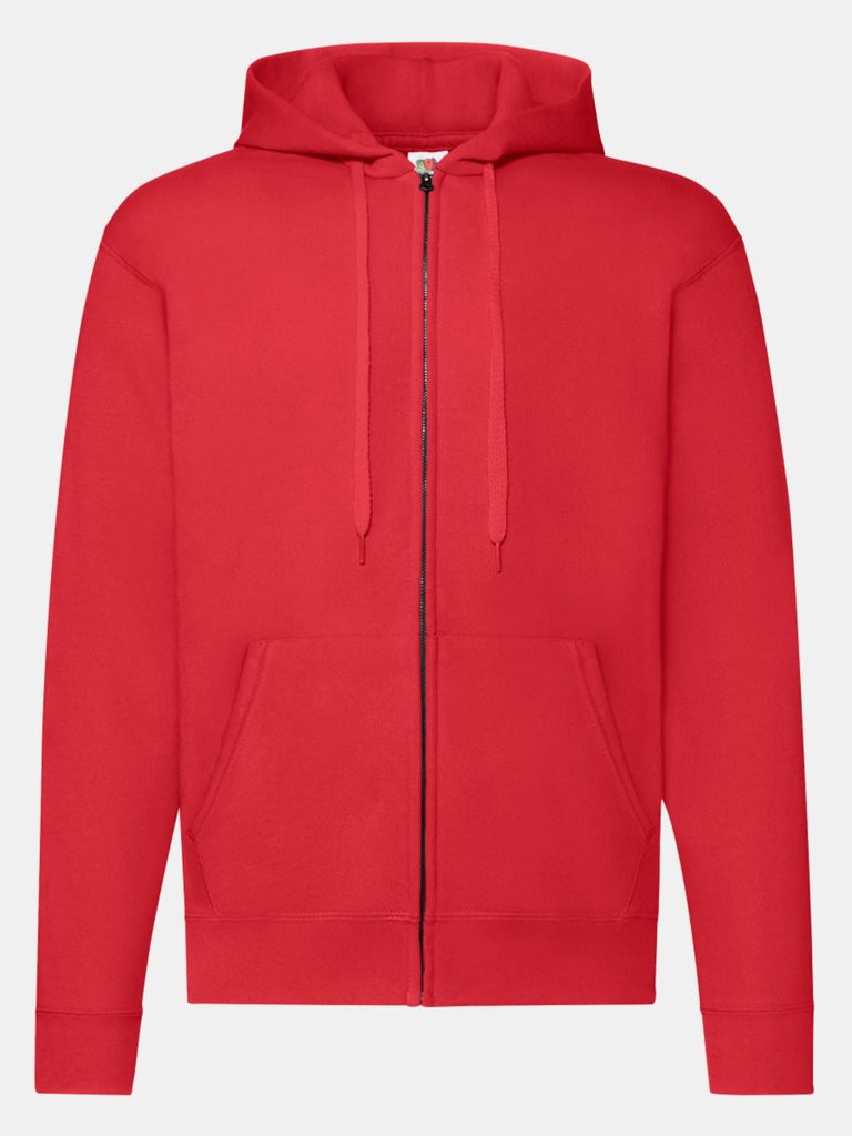 Fruit Of The Loom Mens Hooded Sweatshirt Jacket (Red) - Red