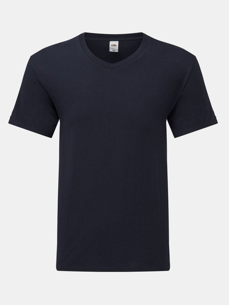 Fruit Of The Loom Mens Iconic 150 V Neck T-Shirt (Dark Navy) - Dark Navy