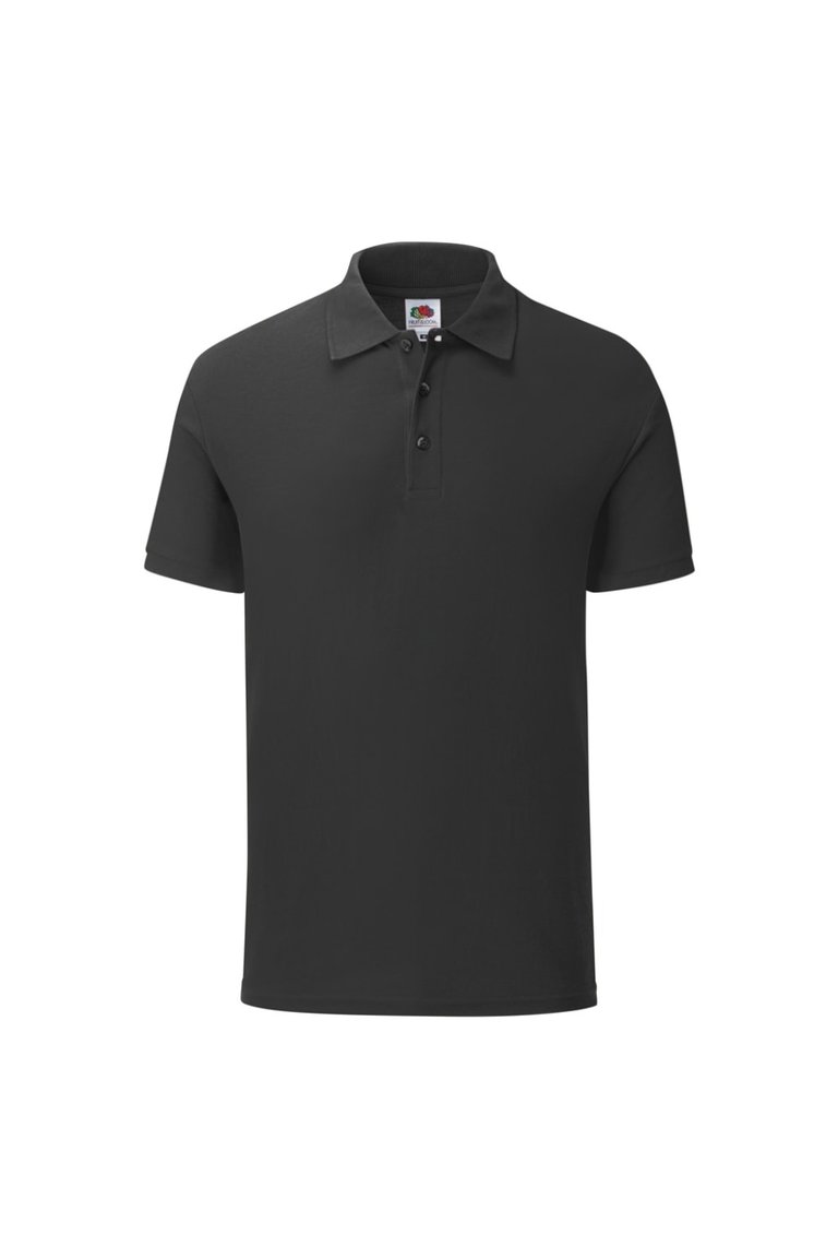 Fruit Of The Loom Mens Iconic Pique Polo Shirt (Black) - Black