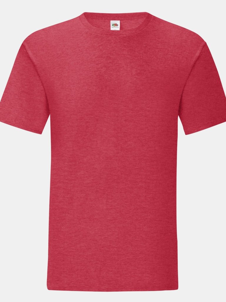 Fruit Of The Loom Mens Iconic T-Shirt (Pack of 5) (Heather Red) - Heather Red