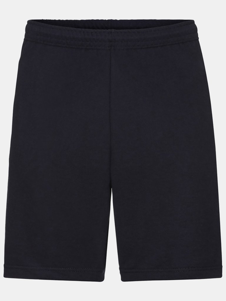 Fruit Of The Loom Mens Lightweight Casual Fleece Shorts (240 GSM) (Black) - Black