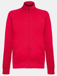 Fruit Of The Loom Mens Lightweight Full Zip Sweatshirt Jacket (Red) - Red