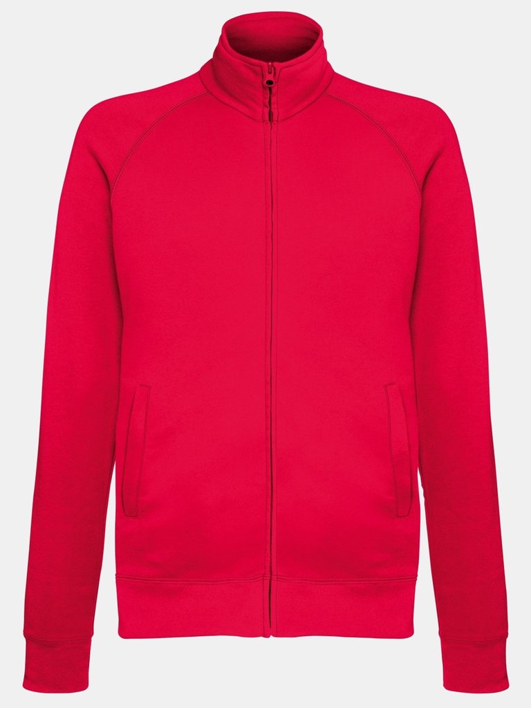 Fruit Of The Loom Mens Lightweight Full Zip Sweatshirt Jacket (Red) - Red