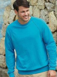 Fruit Of The Loom Mens Lightweight Raglan Sweatshirt (240 GSM) (Azure Blue)